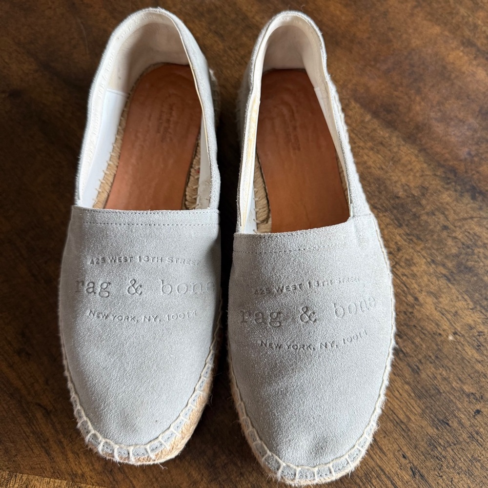rag & bone espadrille wedge in natural jute with tan sole